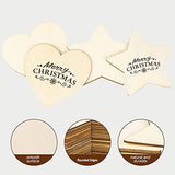 100PCS Unfinished Blank Wood Pieces, 4 x 4 Inch Natural Wooden Slices Star & Heart Shape Cutouts for DIY Crafts Pyrograph Painting Staining Burning Engraving Carving Coasters