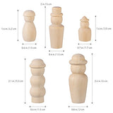 ULTNICE Wooden Peg Doll Family Doll Set Wooden Craft People Unfinished Doll Bodies 20Pcs