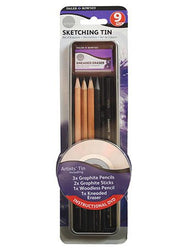 Daler Rowney Sketching Tin, 9 Pieces