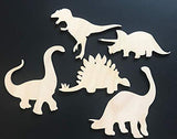 5-Pack Dinosaurs Boy's Room Decor Wall T REX Laser Unfinished Wood Cutout Crafts Shapes