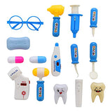 Towwi Medical Kit for Kids - 52 Pieces Doctor Pretend Play Equipment, Dentist Kit for Kids, Doctor Play Set with Case Blue