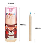 Outus Mini Drawing Colored Pencils for Kids with Sharpener Cartoon Coloring Pencil Portable Pencils in Tube for Children Adults Artists Writing Sketching Classroom Halloween Gifts (24 Packs)
