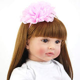 Zero Pam Reborn Baby Dolls Caucasian Girls with Rainbow Skirt 24 inch Real Look Reborn Toddler Baby Silicone Dolls Princess Girls with Accessories Toy