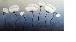 Wieco Art White Poppy Abstract Botanic Paintings Wall Art on Canvas Mordern Canvas Wall Art for Living Room Bedroom Wall Decor Contemporary Artwork for Home Decorations FL1131-50100