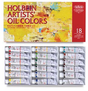 Holbein Artists' Oil Colors - Set of 18 Colors, in 10 ml Tubes