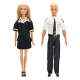 SOTOGO 44 Pieces Doll Clothes and Accessories for 11.5 Inch Girl Boy Doll Professional Playset Include 10 Sets Different Uniform Clothes and 21 Pieces Different Doll Accessories