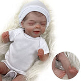 Adolly Gallery 12 inch Realistic Reborn Baby Doll, Soft Weighted Simulation Silicone Vinyl Newborn Girl Dolls, Mini Lifelike Babies Toys with White Bodysuit Name Annabel