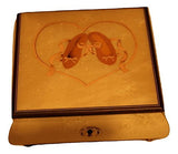Ballet Heart White Italian inlaid musical jewelry box with customizable tune options