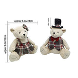 Sandy Teddy Bear Plush Stuffed Animals Toy - for Friends - Suitable For Babies and Children- 9.5 Inches(Set of 2)