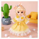 Camplab ·CAMPLAB· 13 Movable Joints 16cm BJD Doll with Clothes and Shoes Big Eyes Princess Toys Joint Movable Doll Mini Decoration Scene Crafts Cute for Girl Birthday Gift (Color : Red)