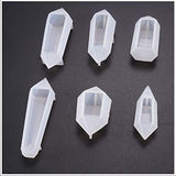 Finelnno 6pcs Epoxy Resin Molds Crystal Silicone Molds Pendant Casting Molds Jewelry Molds for Necklaces Pendants Crafts Making DIY (6pcs Molds)