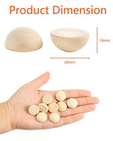 Pllieay 200 Pieces Half Craft Balls Natural Half Wooden Balls Unfinished Split Wood Beads for DIY Project, Art and Craft Supplies (20mm)