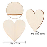 Tatuo 120 Pieces 2 Inch Wood Heart Cutouts Wood Heart Slices Embellishments Ornaments for Wedding, Valentine, DIY Supplies