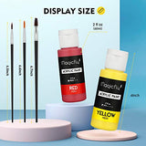Magicfly Acrylic Paint Set (2fl oz/60ml Bottle), 20 Colors Acrylic Craft Paint with 3 Brushes, Acrylic Art Paint for Canvas, Glass, Wood, Stone, Ceramic & Model, Acrylic Paints for Adults and Kids