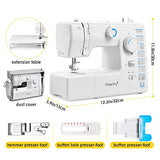 Magicfly Sewing Machine, 59 Built-in Stitches, Reverse Sewing, 3 Replaceable Feet, Extension Table & Dust Cover Included, for Advanced, Professional