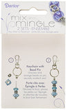 Darice Sterling Silver Bead Pins with Key Chain Clasp