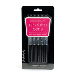 American Crafts Precision Pen 5 Pack Black | variety of tips including .01.03.05, and .08