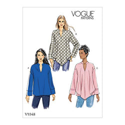 Vogue V9348ZZ Easy Women's Pullover Collared Shirt Sewing Patterns, Sizes 16-26