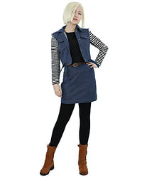 miccostumes Women's Android 18 Cosplay Costume wxs Blue