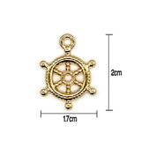 CrazyPiercing 20 Pcs Ship Wheel Charms captain nautical for Crafting and Jewelry-making (Gold