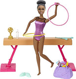 Barbie Gymnastics Playset: Brunette Doll with Twirling Feature, Balance Beam, 15+ Accessories, Great Gift for Ages 3 to 7 Years Old
