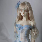 YIFAN 1/3 BJD Dolls Feather Wedding Dress(Sky-Blue), Ball Jointed Dolls Princess Fishtail Skirt, Female Dolls Clothes Makeup DIY Toys with Headwear, Best Gift for Kids/Girls