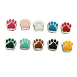 Julie Wang 80pcs Mixed Enamel Cat Dog Paw Footprint Beads for European Charm Bracelet 11x11mm