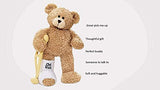 GUND Break a Leg Jr., Broken Leg Bear Get Well Soon Teddy Bear with a Cast, Crutch and Signature Cast 8.5 inches