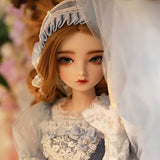LiFDTC BJD Doll 1/3 Princess SD Dolls 60CM 23.6 Inch Ball Jointed Doll DIY Toys with Full Set Clothes Shoes Wig Makeup Headband, Can Be Used for Collections, Gifts, Children's Toys
