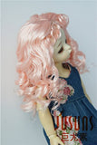 JD276 6-7inch 16-18CM Beauty Fish Curly Doll Wigs 1/6 YOSD Synthetic Mohair BJD Doll Hair (Light Pink)