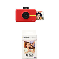 Polaroid Snap Touch Instant Print Digital Camera With LCD Display (Red) w/ Polaroid 2x3-Inch