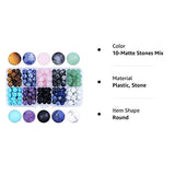 FYGEM Natural Stone Beads 300pcs Mixed 6MM Round Genuine Real Beading Loose Gemstone Hole Size 1mm DIY Charm Smooth Beads for Bracelet Necklace Earrings Jewelry Making (Matte Stones Mix 300pcs, 6MM)