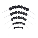 300pcs Black Lava Stone Round Loose Beads with Free Crystal String for Jewelry Making by Paxcoo