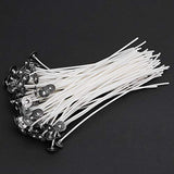 jinetor 6Inch DIY Candle Wick Core Pre Waxed with Sustainers Cotton Coreless 15CM 100Pcs