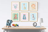 Baby Safari Animals Art Prints - Nursery Wall Decor - (Set of 6) - 8x10 - Unframed