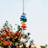 H&D 30mm Chandelier Crystals Ball Prisms Rainbow Octogon Chakra Suncatcher for Gift