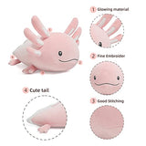 Niuniu Daddy Axolotl Plush Toys for Girls Boys- Glow in The Dark 23.6inches Large Realistic Axolotl Stuffed Animals for Kids/Toddler, Pink Kawaii Stuff Doll Plushies for Birthday Gifts