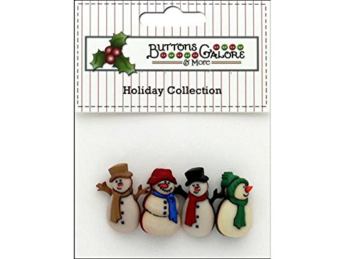 Buttons Galore SEWING & CRAFT BUTTONS - OLD FASHIONED SNOWMEN - SET OF 3 PACKS.