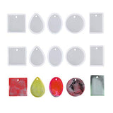 Daimay Jewelry Casting Molds Silicone Pendant Mold Resin Molds with Hanging Hole Jewelry Making DIY Craft Tools - 10 Packs – 5 Styles