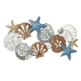 Touch of Class Coastal Medley Seashell - Dimensional Openwork Wall Art - Hand-painted, Measures 20 by 35 Inches - Displays Vertically or Horizontally - Wooden and Metal