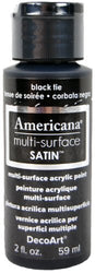 DecoArt Americana Multi-Surface Satin Acrylics Paint, 2-Ounce, Black Tie