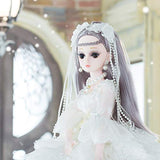 MLyzhe Beautiful BJD SD Doll 1/3 Dress Suit Pretty Girl with Dresses, Wig, Headwear and Accessories for Girl Toy,A