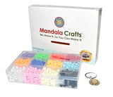 Mandala Crafts Pony Beads Kit from Plastic Acrylic with Organizer Box, Opaque Multi Colored
