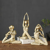 YUDIZWS Yoga Statue Sculpture Resin Figures Modern Deco Zen Garden Decor Craft Gift,C