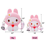 My Melody Bag, Crossbody Shoulder Purse Handbag, Cartoon Kuromi Silicone Accessories, Pink Rabbit Woman Bags