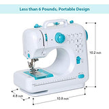 NEX Portable Sewing Machine Double Speeds for Beginner Art Craft 12 Stitches, Blue