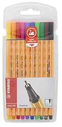 Stabilo Point 88 Fineliner Pens, 0.4 mm - 10-Pen Set