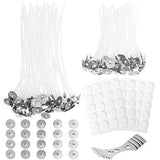 Anvin 100 Pcs Cotton Candle Wicks, 60 Pcs Candle Wick Stickers, 20 Pcs Metal Candle Wick Tabs and 1 Pcs Centering Device for Candle Making Starter Kit DIY Craft Tools (4 inch & 6 inch)