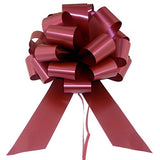 Large Burgundy Pull Bows - 9" Wide, Set of 6, Bows for Gifts, Valentine's Day, Wedding Decor,
