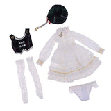 Fityle 5 Pieces Princess Fairy Shirt Dress Suit Party Dress White 1/4 BJD Doll Accessories